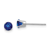 Image of 4mm 14k White Gold 4mm Sapphire Stud Earrings