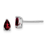 Image of 6mm 14k White Gold 5x3mm Pear Garnet Earrings