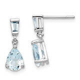Image of 18mm 14k White Gold Aquamarine Dangle Earrings