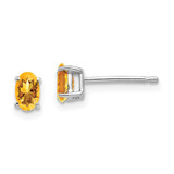 Image of 6mm 14k White Gold 5x3mm Oval Citrine Earrings