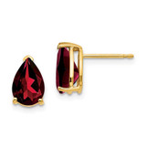 Image of 10mm 14K Yellow Gold 9x6mm Pear Garnet Earrings