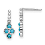 Image of 15.7mm 14k White Gold Simulated Turquoise Earrings