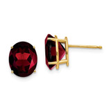 Image of 11mm 14K Yellow Gold 10x8mm Oval Garnet Earrings