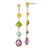Image of 47mm 14K Yellow Gold Muti-Gemstone Post Earrings
