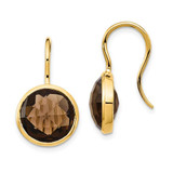 Image of 25mm 14K Yellow Gold Smoky Quartz Dangle Earrings