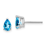 Image of 7mm 14k White Gold 6x4mm Pear Blue Topaz Earrings