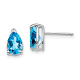 Image of 9mm 14k White Gold 8x5mm Pear Blue Topaz Earrings