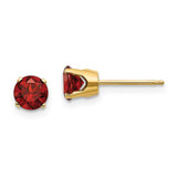 Image of 5mm 14K Yellow Gold 5mm Garnet Earrings - January