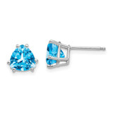 Image of 8mm 14k White Gold 7mm Trillion Blue Topaz Earrings