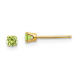 Image of 3mm 14K Yellow Gold 3mm August/Peridot Post Earrings