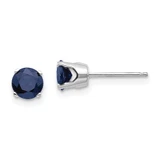 Image of 5mm 14k White Gold 5mm Natural Sapphire Stud Earrings