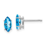 Image of 9mm 14k White Gold 8x4mm Marquise Blue Topaz Earrings