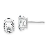 Image of 9mm 14k White Gold 8x6mm Oval Cubic Zirconia Earrings