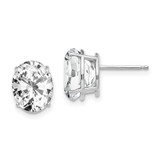 Image of 10mm 14k White Gold 10x8mm Oval Cubic Zirconia Earrings