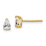 Image of 6mm 14K Yellow Gold 5x3mm Pear Cubic Zirconia Earrings
