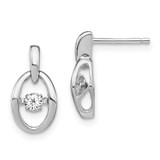 Image of 14mm Sterling Silver Rhodium-plated CZ Vibrant Earrings