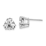 Image of 9mm 14k White Gold 8mm Trillion Cubic Zirconia Earrings
