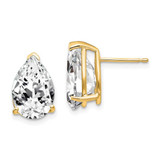Image of 13mm 14K Yellow Gold 12x8mm Pear Cubic Zirconia Earrings