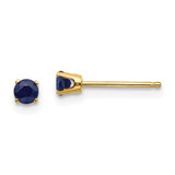 Image of 3mm 14K Yellow Gold 3mm September/Sapphire Post Earrings