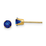 Image of 4mm 14K Yellow Gold 4mm September/Sapphire Post Earrings