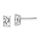 Image of 7mm 14k White Gold 6x4mm Radiant Cut Cubic Zirconia Earrings