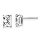 Image of 8mm 14k White Gold 7x5mm Radiant Cut Cubic Zirconia Earrings