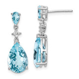 Image of 23mm Sterling Silver Rhodium-plated Blue and White Topaz Earrings
