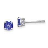 Image of 5mm Sterling Silver Rhodium-plated Round Tanzanite Post Earrings
