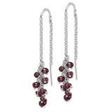 Image of 52mm Sterling Silver Rhodium-plated Garnet Cluster Dangle Earrings