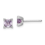 Image of 5mm Sterling Silver Rhodium-plated Round 5mm Amethyst Post Earrings