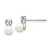 Image of 10mm Sterling Silver Rhodium-plated Freshwater Cultured Pearl Earrings