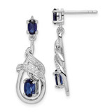 Image of 29mm Sterling Silver Rhodium-plated Lab Created Sapphire CZ Post Earrings