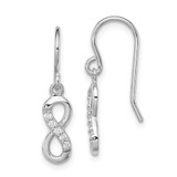Image of 24mm Sterling Silver Rhodium-plated with CZ Infinity Shepherd Hook Earrings QE11084