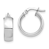 Image of 14k White Gold High Polished 5mm Hoop Earrings TF1400W