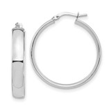 Image of 14k White Gold High Polished 5mm Hoop Earrings TF1403W