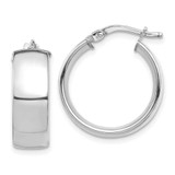 Image of 20.46mm 14k White Gold High Polished 7mm Hoop Earrings TF1412W