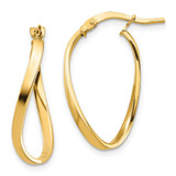 Image of 24.45mm 14K Yellow Gold Polished 2mm Wavy Hoop Earrings TF1394