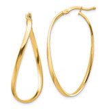 Image of 14K Yellow Gold Polished 2mm Wavy Hoop Earrings TF1395