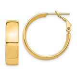 Image of 24.5mm 14K Yellow Gold High Polished 7mm Omega Back Hoop Earrings PRE961
