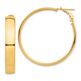 Image of 42.7mm 14K Yellow Gold High Polished 7mm Omega Back Hoop Earrings PRE964