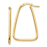 Image of 30mm 14K Yellow Gold 1.5mm Polished Triangle Dangle Hoop Earrings TF1366