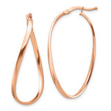 Image of 38.1mm 14k Rose Gold 2mm Wavy Hoop Earrings