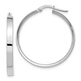 Image of 27mm 14K White Gold 3mm Large Hoop Earrings