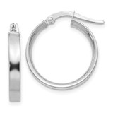Image of 16mm 14K White Gold 3mm Small Hoop Earrings