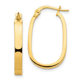 Image of 23.81mm 14K Yellow Gold 3x2mm Oval Hoop Earrings