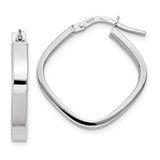 Image of 27.25mm 14K White Gold Flat Edge Square Hoop Earrings