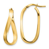 Image of 28.52mm 14K Yellow Gold Polished 3mm Wavy Hoop Earrings