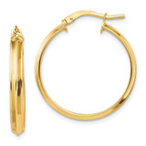 Image of 14K Yellow Gold Polished Large 3mm Hoop Earrings