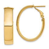 Image of 28mm 14K Yellow Gold 6.75mm Oval Omega Back Hoop Earrings
