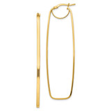 Image of 64.96mm 14K Yellow Gold Polished 2mm Rectangle Hoop Earrings